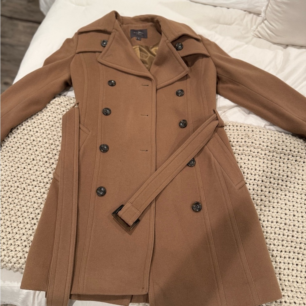 Women's Tan Double-Breasted Coat